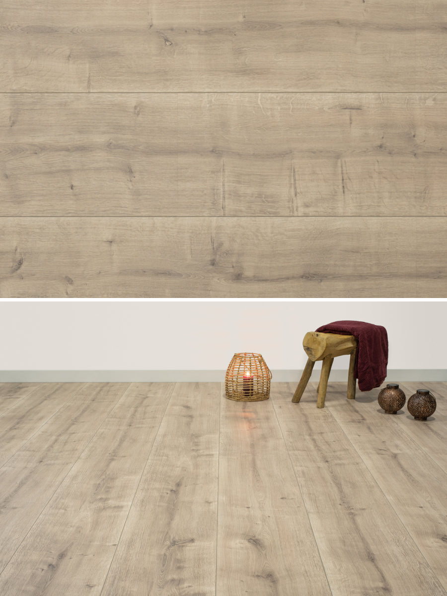 Floer Rechte Plank Landhuis Warmgrijze Eik Hybride Laminaat